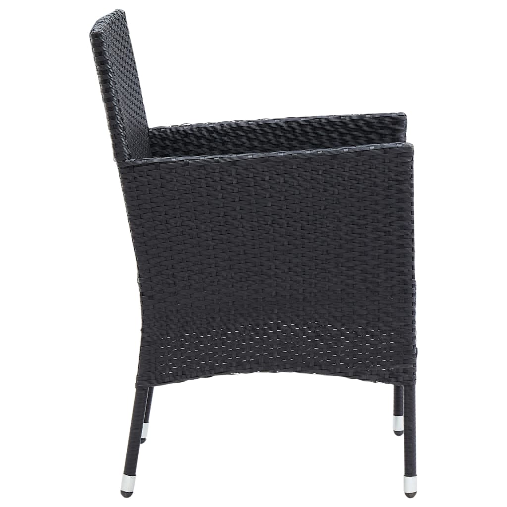 Tuinstoelen 4 st poly rattan zwart is nu te koop bij PeponiXL, paradijselijk wonen!