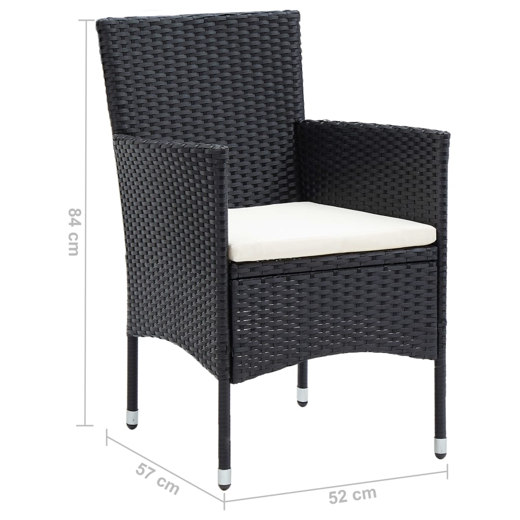 Tuinstoelen 4 st poly rattan zwart is nu te koop bij PeponiXL, paradijselijk wonen!