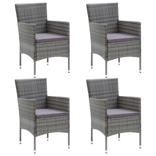 Tuinstoelen 4 st poly rattan grijs is nu te koop bij PeponiXL, paradijselijk wonen!