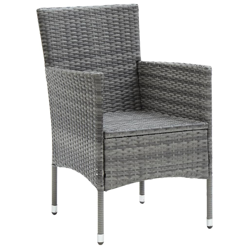 Tuinstoelen 4 st poly rattan grijs is nu te koop bij PeponiXL, paradijselijk wonen!
