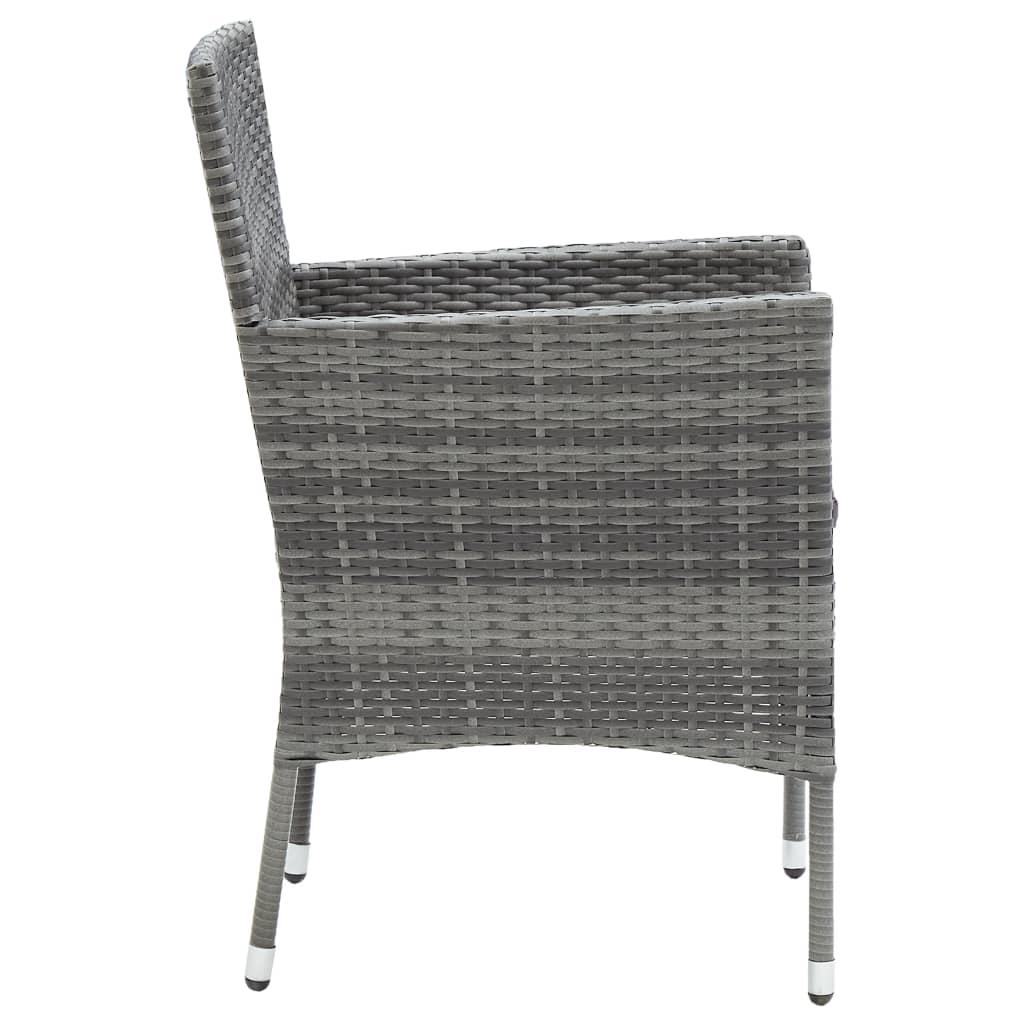 Tuinstoelen 4 st poly rattan grijs is nu te koop bij PeponiXL, paradijselijk wonen!