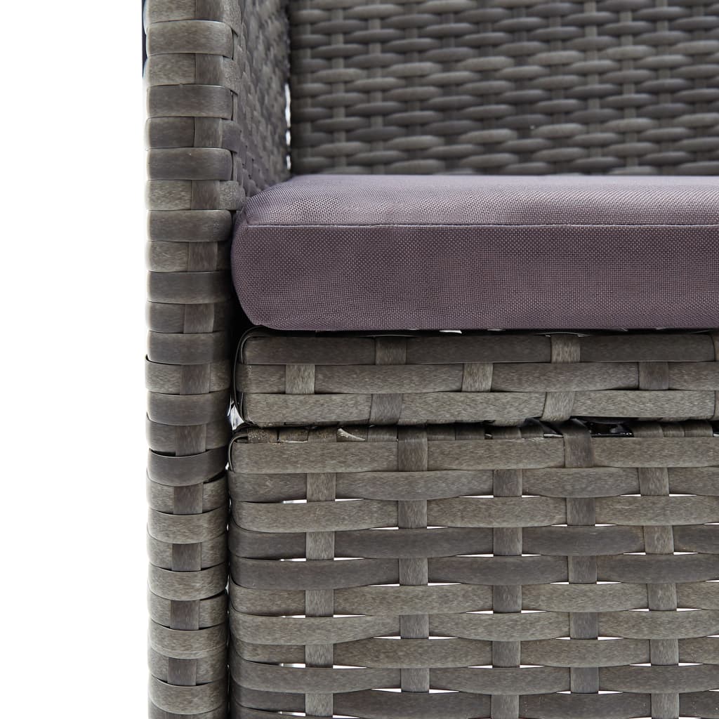 Tuinstoelen 4 st poly rattan grijs is nu te koop bij PeponiXL, paradijselijk wonen!
