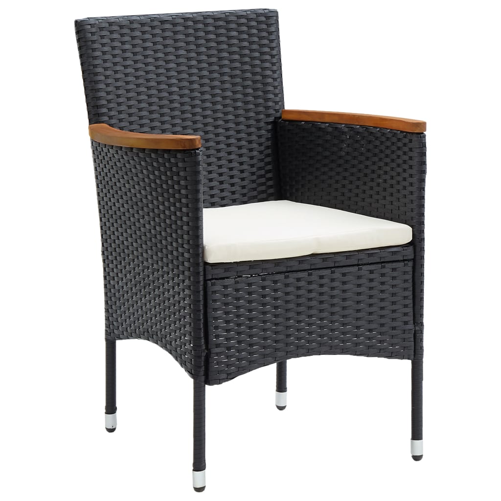 Tuinstoelen 4 st poly rattan zwart is nu te koop bij PeponiXL, paradijselijk wonen!