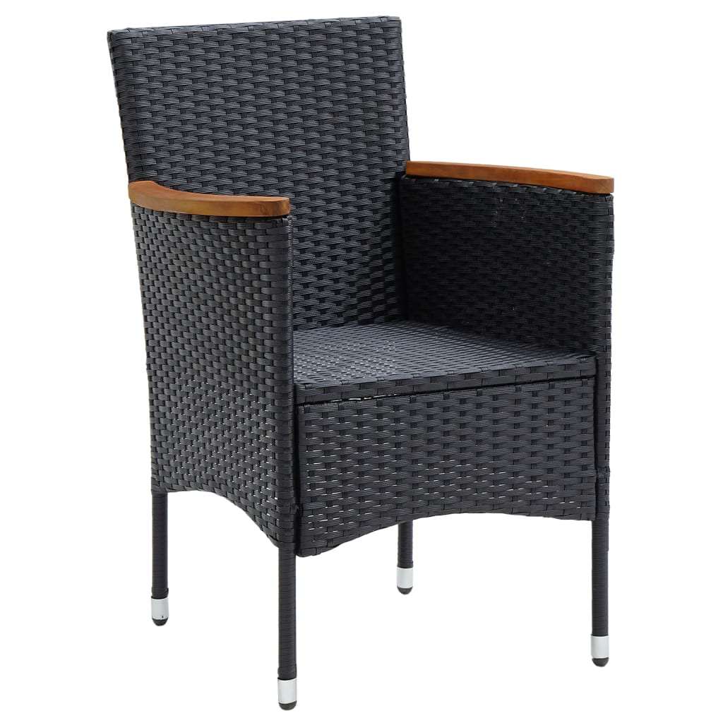 Tuinstoelen 4 st poly rattan zwart is nu te koop bij PeponiXL, paradijselijk wonen!