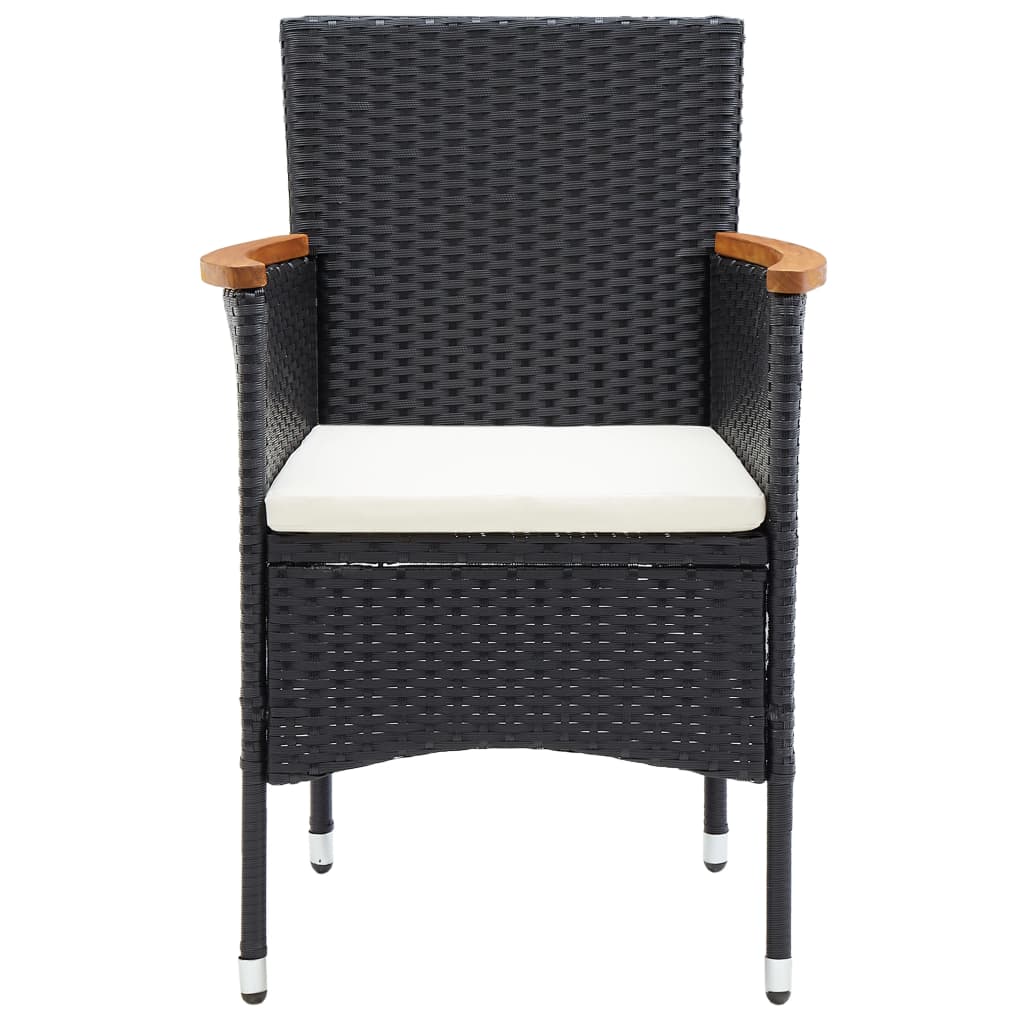 Tuinstoelen 4 st poly rattan zwart is nu te koop bij PeponiXL, paradijselijk wonen!