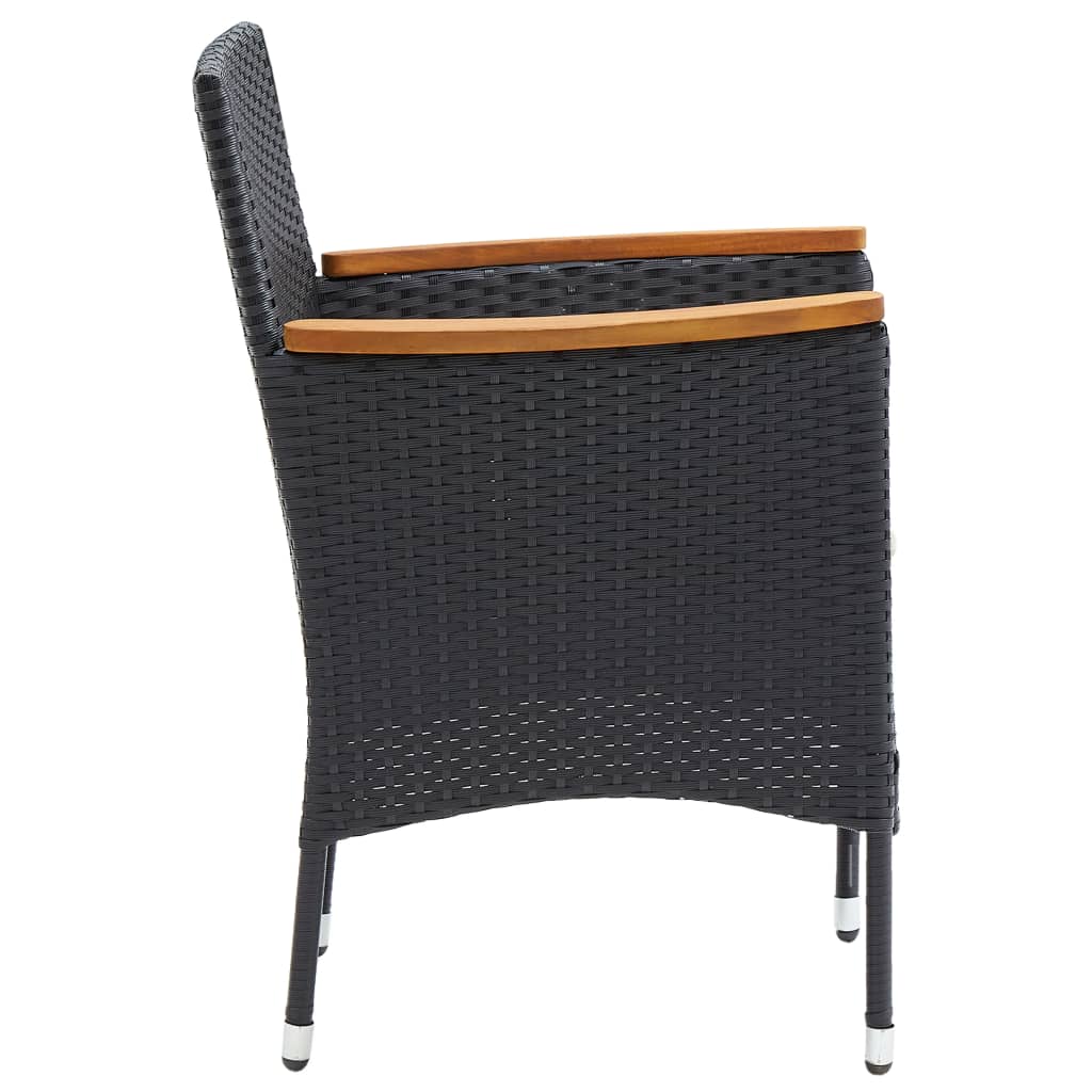 Tuinstoelen 4 st poly rattan zwart is nu te koop bij PeponiXL, paradijselijk wonen!