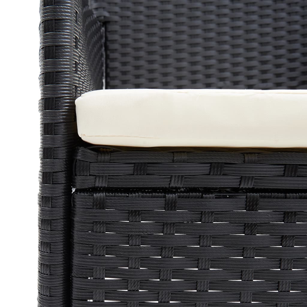 Tuinstoelen 4 st poly rattan zwart is nu te koop bij PeponiXL, paradijselijk wonen!