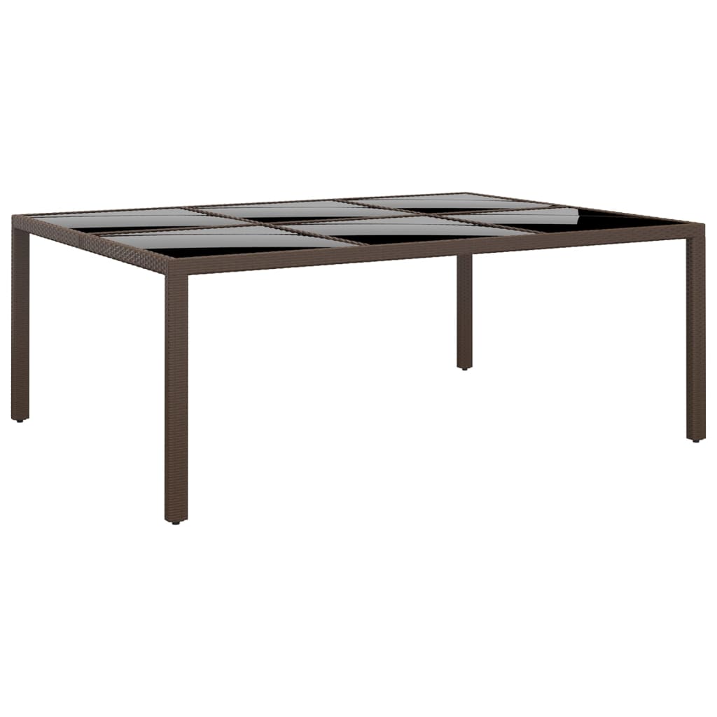 Tuintafel met glazen blad 200x150x75 cm rattan bruin is nu te koop bij PeponiXL, paradijselijk wonen!