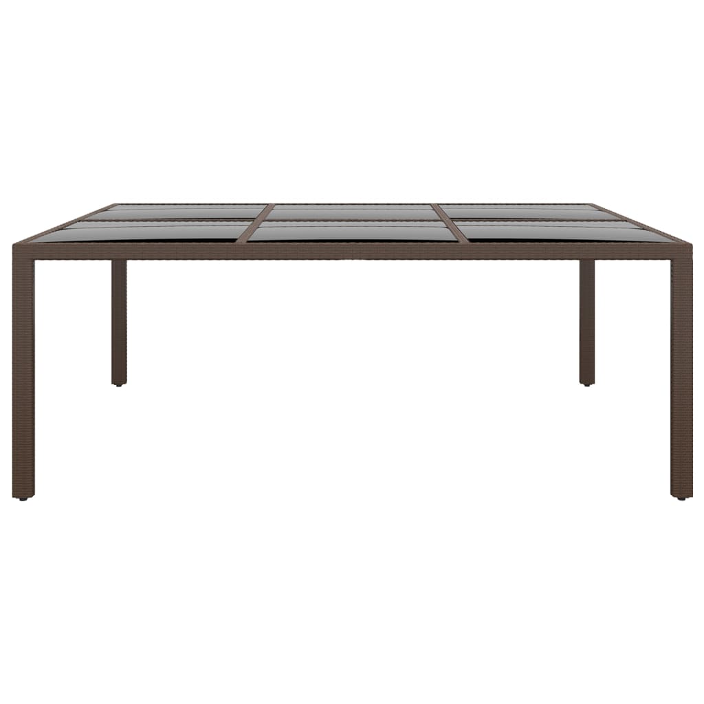 Tuintafel met glazen blad 200x150x75 cm rattan bruin is nu te koop bij PeponiXL, paradijselijk wonen!