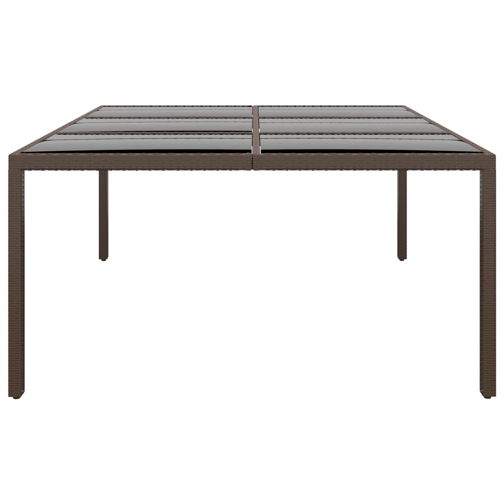 Tuintafel met glazen blad 200x150x75 cm rattan bruin is nu te koop bij PeponiXL, paradijselijk wonen!