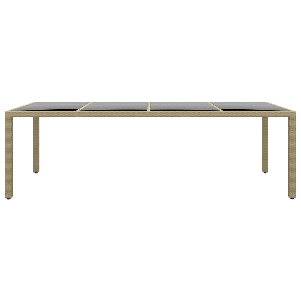 Tuintafel met glazen blad poly rattan beige is nu te koop bij PeponiXL, paradijselijk wonen!
