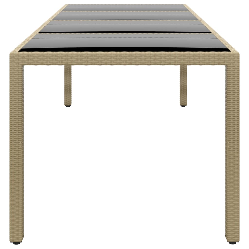 Tuintafel met glazen blad poly rattan beige is nu te koop bij PeponiXL, paradijselijk wonen!