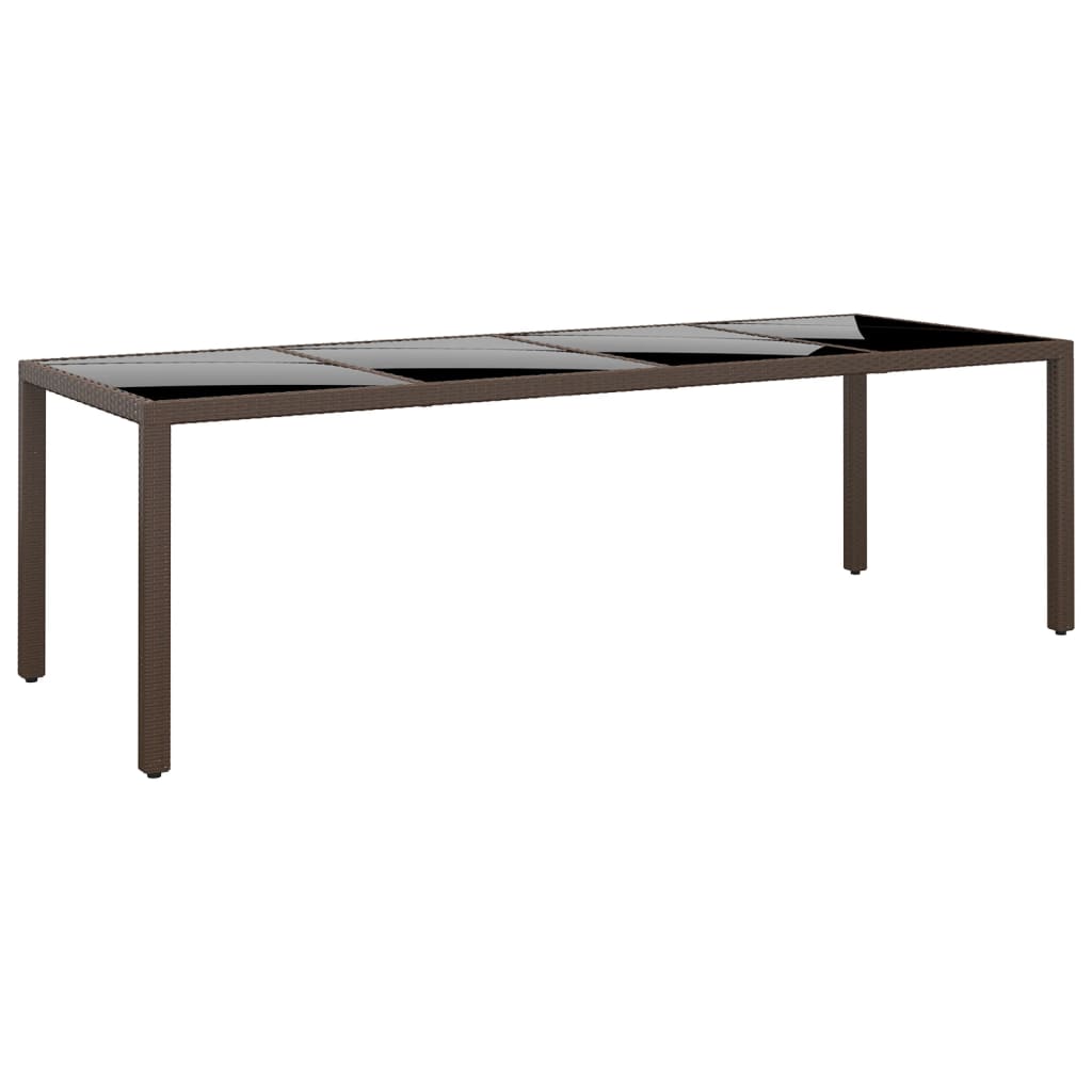 Tuintafel met glazen blad poly rattan bruin is nu te koop bij PeponiXL, paradijselijk wonen!