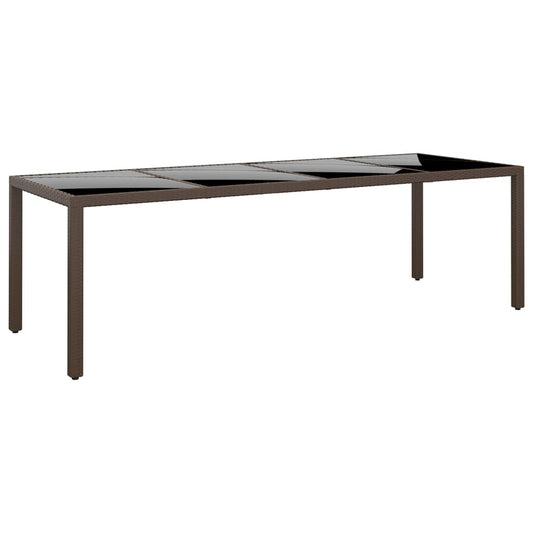 Tuintafel met glazen blad poly rattan bruin is nu te koop bij PeponiXL, paradijselijk wonen!