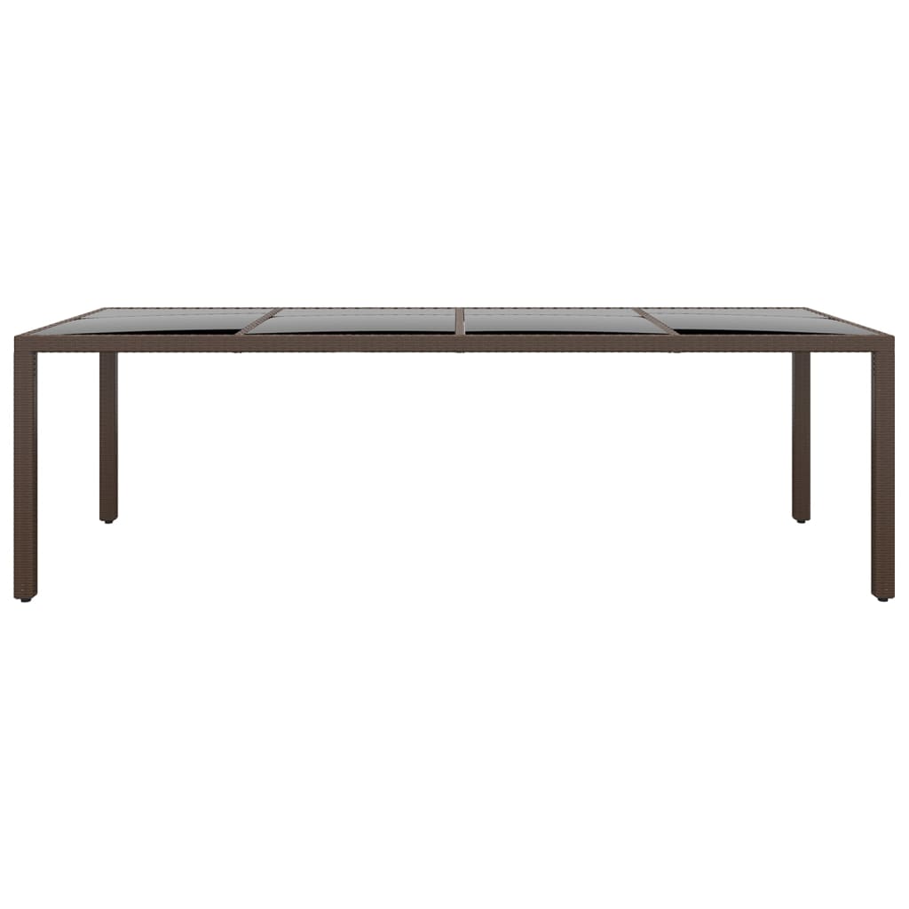 Tuintafel met glazen blad poly rattan bruin is nu te koop bij PeponiXL, paradijselijk wonen!