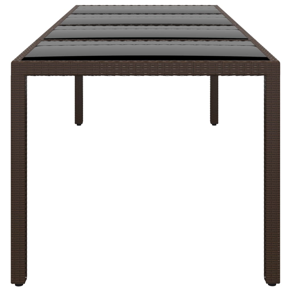 Tuintafel met glazen blad poly rattan bruin is nu te koop bij PeponiXL, paradijselijk wonen!