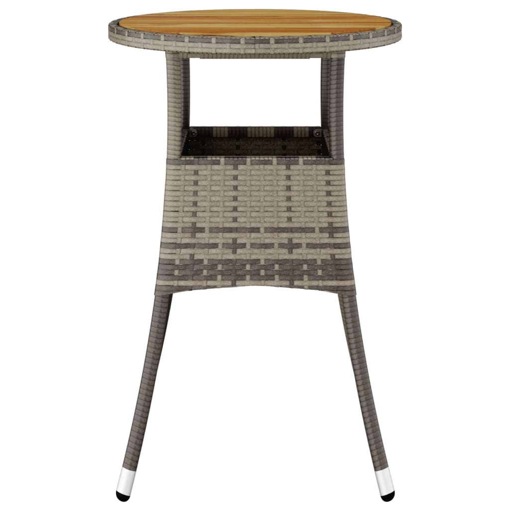 Tuintafel Ø60x75 cm acaciahout en poly rattan grijs is nu te koop bij PeponiXL, paradijselijk wonen!