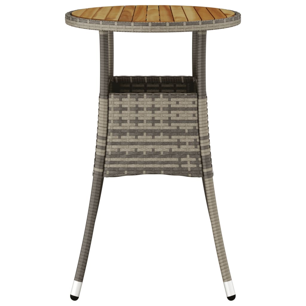 Tuintafel Ø60x75 cm acaciahout en poly rattan grijs is nu te koop bij PeponiXL, paradijselijk wonen!