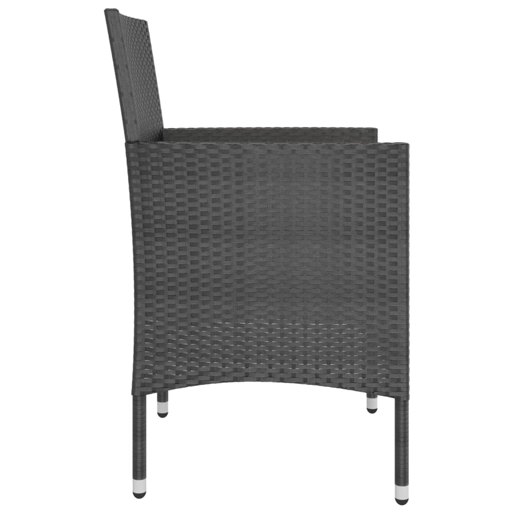 4-delige Tuinstoel- en voetenbankset rattan zwart is nu te koop bij PeponiXL, paradijselijk wonen!