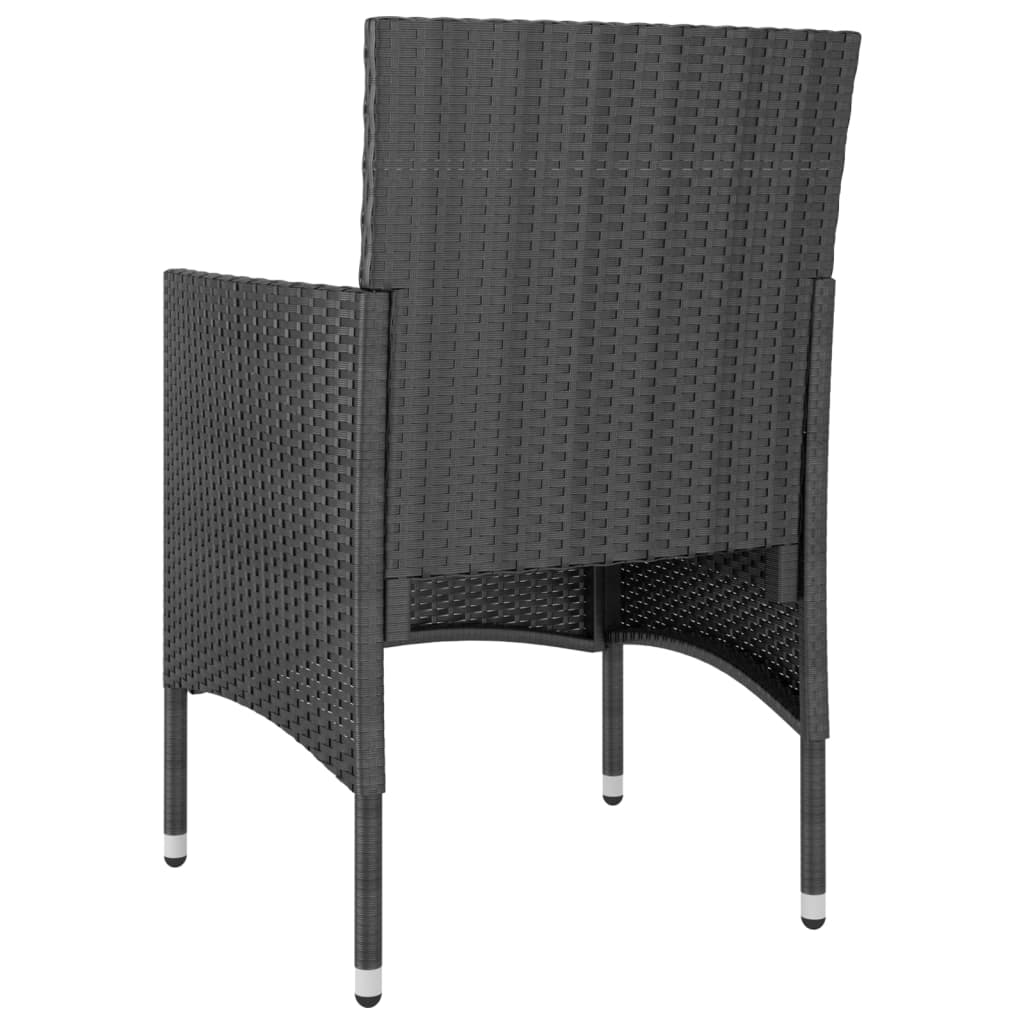 4-delige Tuinstoel- en voetenbankset rattan zwart is nu te koop bij PeponiXL, paradijselijk wonen!