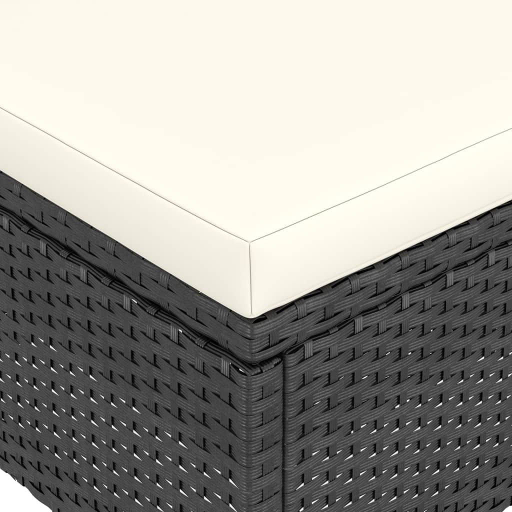 4-delige Tuinstoel- en voetenbankset rattan zwart is nu te koop bij PeponiXL, paradijselijk wonen!