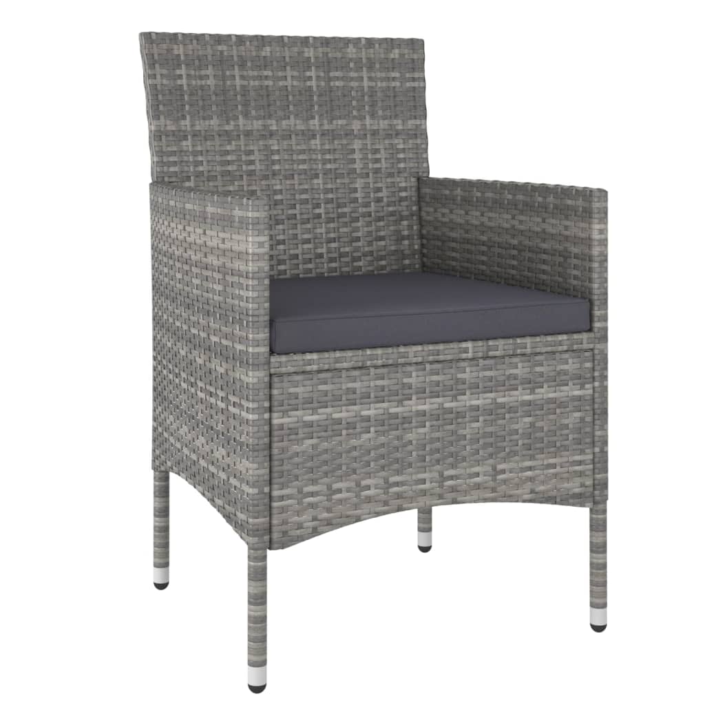 4-delige Tuinstoelen- en voetenbankenset poly rattan grijs is nu te koop bij PeponiXL, paradijselijk wonen!