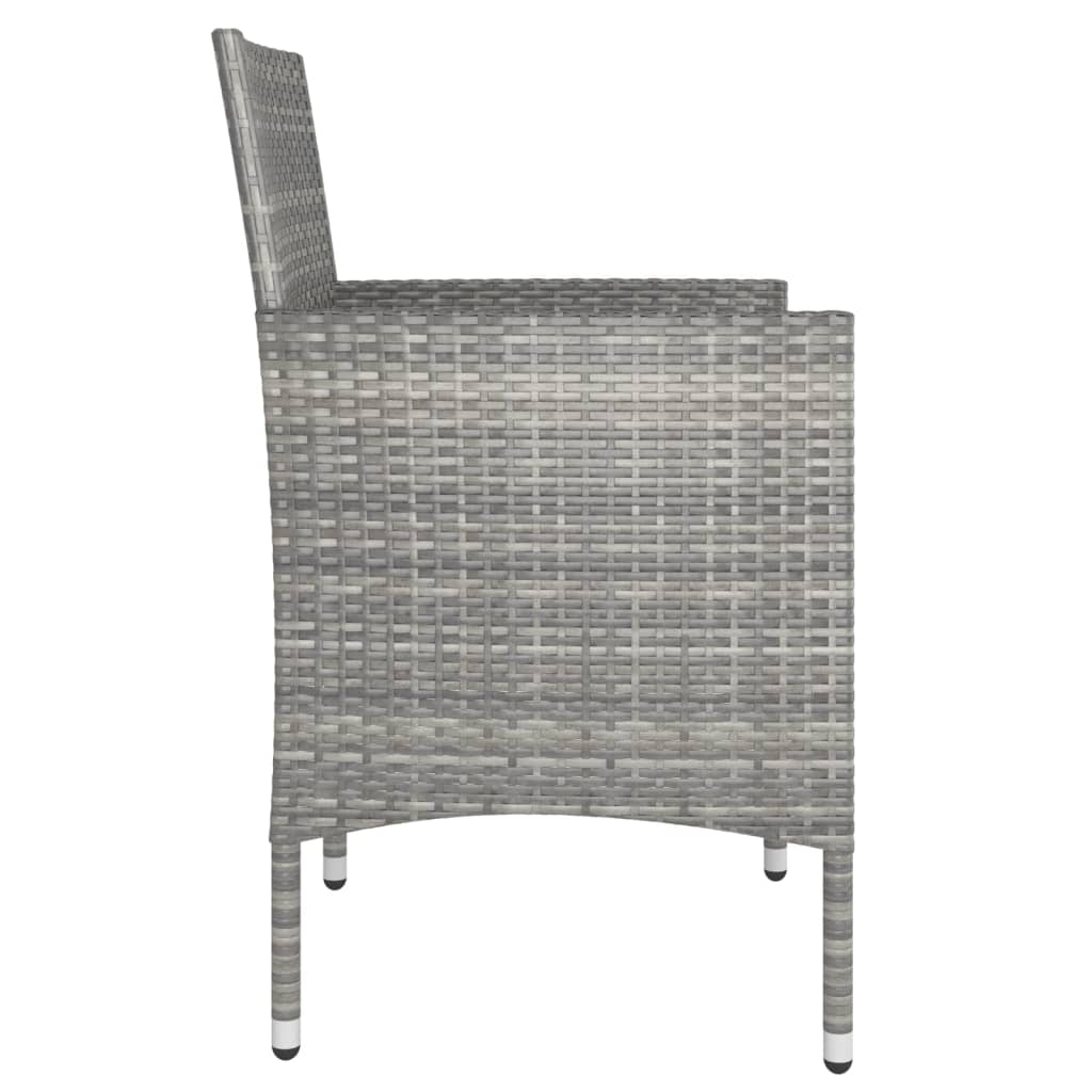 4-delige Tuinstoelen- en voetenbankenset poly rattan grijs is nu te koop bij PeponiXL, paradijselijk wonen!