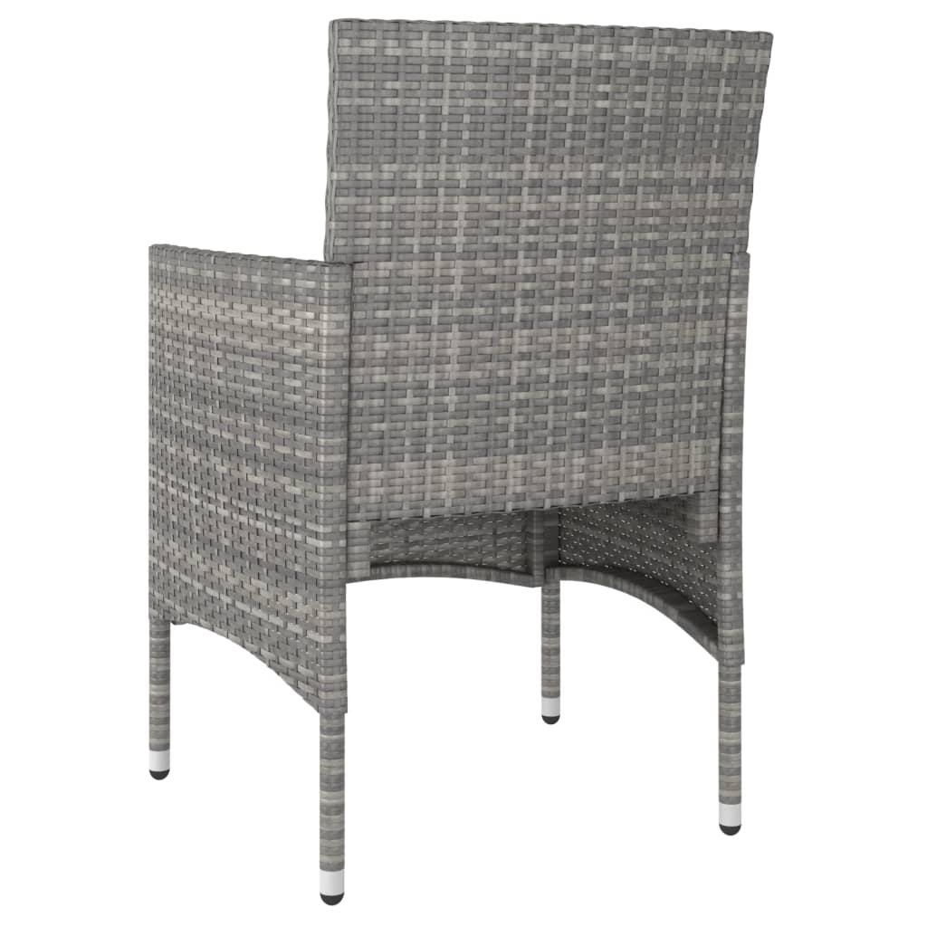 4-delige Tuinstoelen- en voetenbankenset poly rattan grijs is nu te koop bij PeponiXL, paradijselijk wonen!