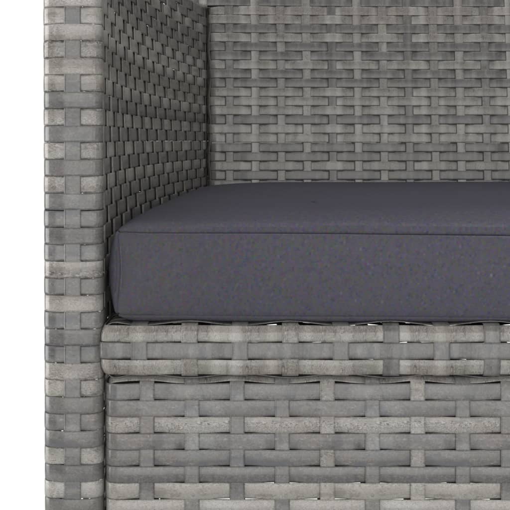 4-delige Tuinstoelen- en voetenbankenset poly rattan grijs is nu te koop bij PeponiXL, paradijselijk wonen!