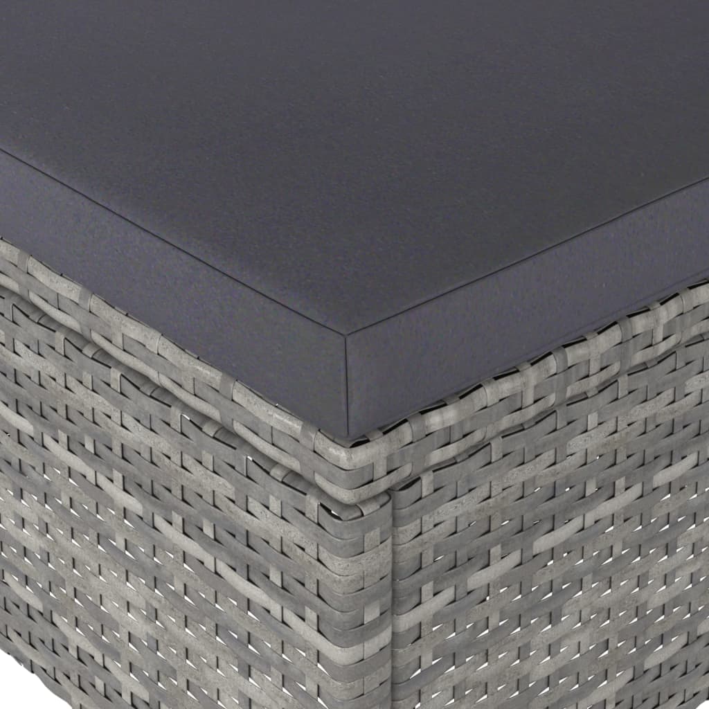 4-delige Tuinstoelen- en voetenbankenset poly rattan grijs is nu te koop bij PeponiXL, paradijselijk wonen!