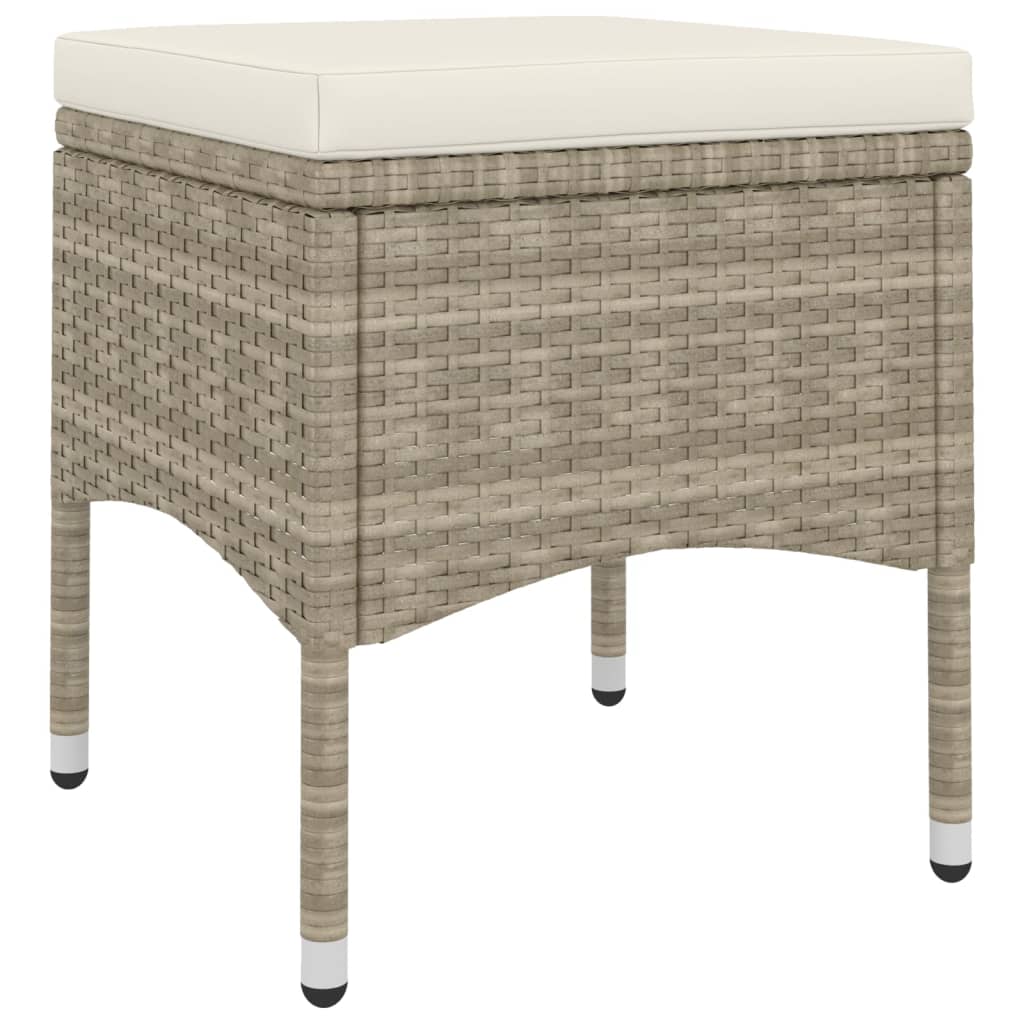 4-delige Tuinstoelen- en voetenbankenset poly rattan beige is nu te koop bij PeponiXL, paradijselijk wonen!