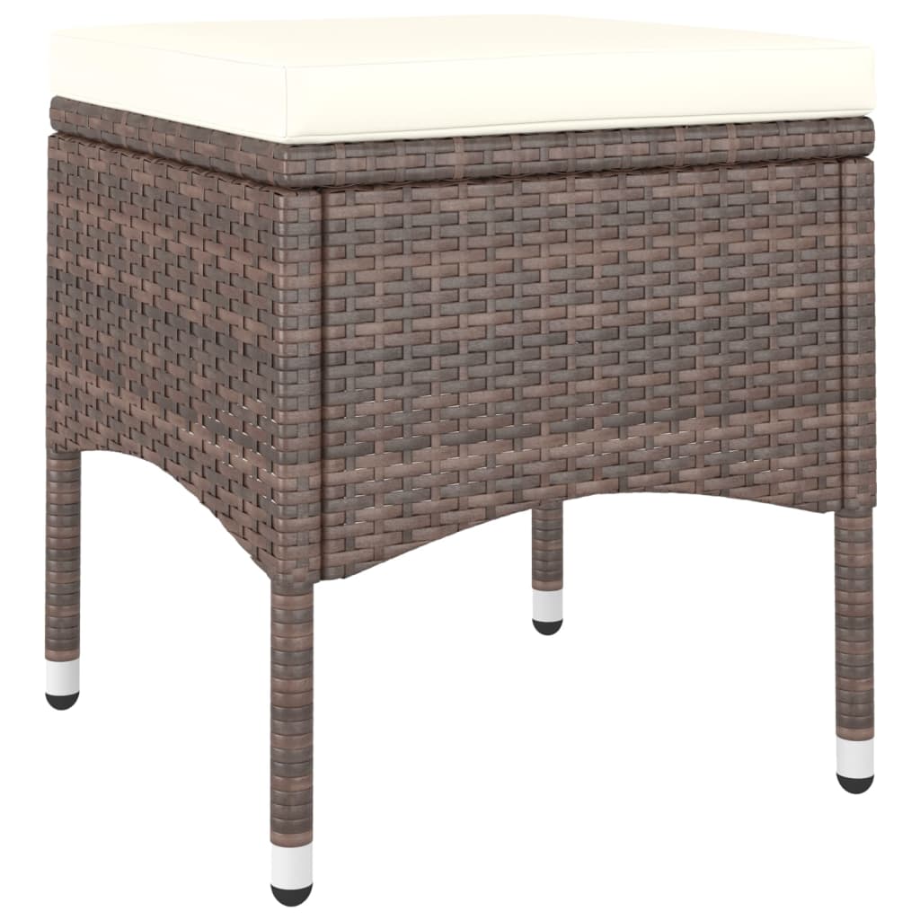 4-delige Tuinstoelen- en voetenbankenset poly rattan bruin is nu te koop bij PeponiXL, paradijselijk wonen!