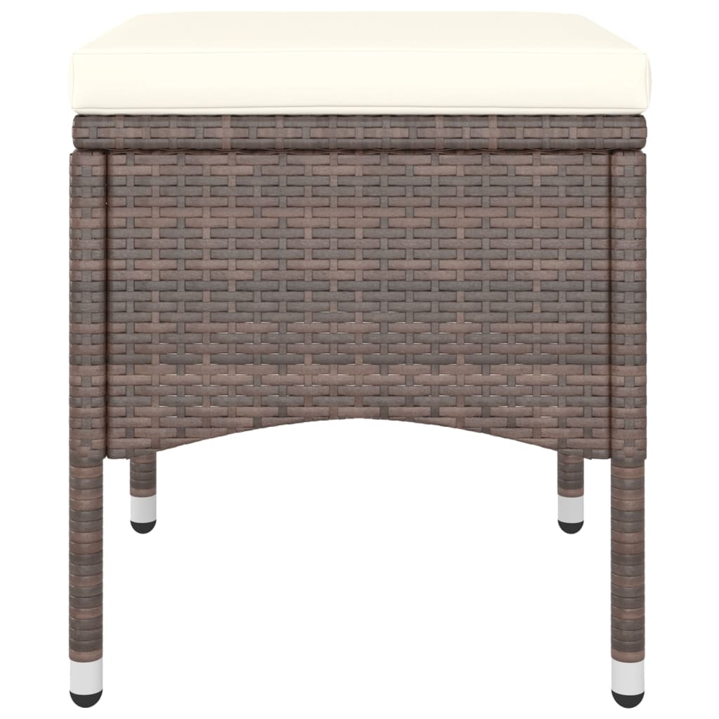 4-delige Tuinstoelen- en voetenbankenset poly rattan bruin is nu te koop bij PeponiXL, paradijselijk wonen!