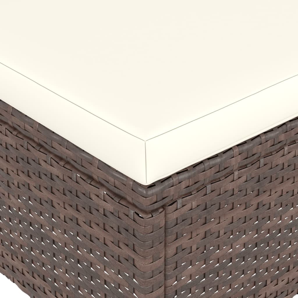 4-delige Tuinstoelen- en voetenbankenset poly rattan bruin is nu te koop bij PeponiXL, paradijselijk wonen!