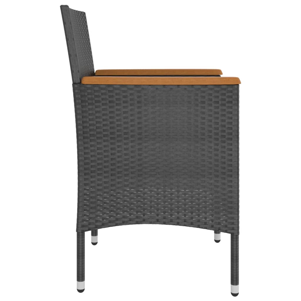 4-delige Tuinstoel- en voetenbankset poly rattan zwart is nu te koop bij PeponiXL, paradijselijk wonen!