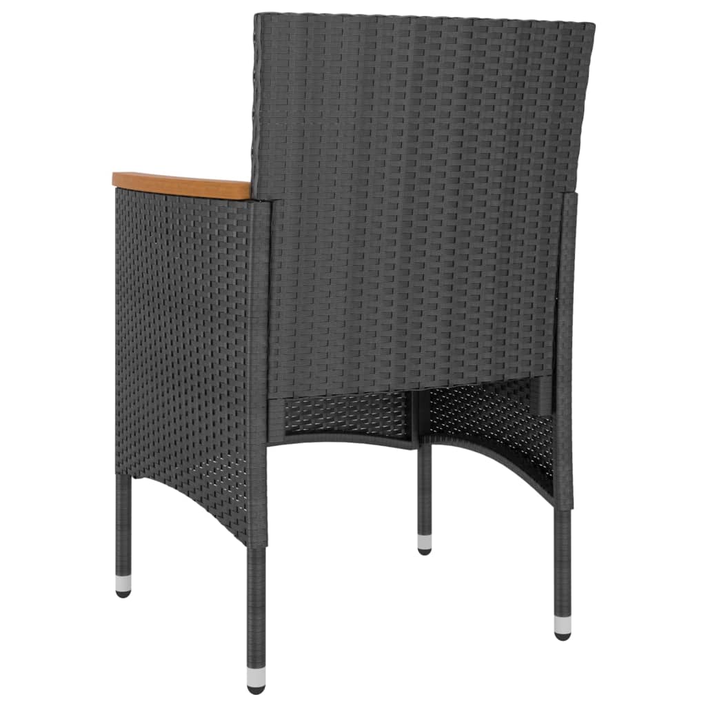 4-delige Tuinstoel- en voetenbankset poly rattan zwart is nu te koop bij PeponiXL, paradijselijk wonen!