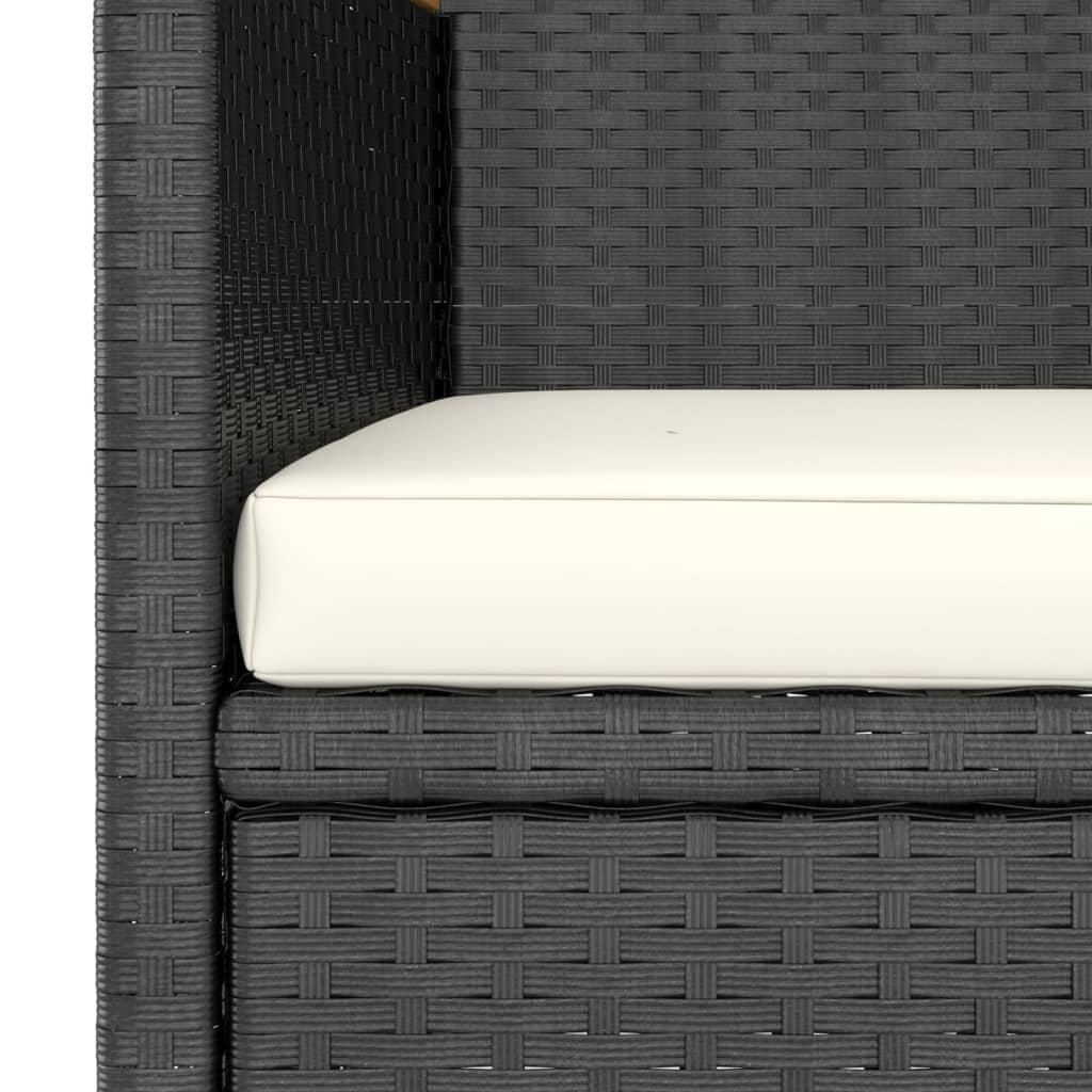 4-delige Tuinstoel- en voetenbankset poly rattan zwart is nu te koop bij PeponiXL, paradijselijk wonen!