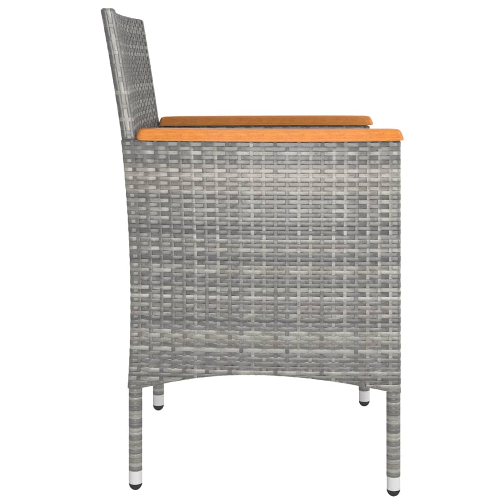 4-delige Tuinstoelen- en voetenbankenset poly rattan grijs is nu te koop bij PeponiXL, paradijselijk wonen!
