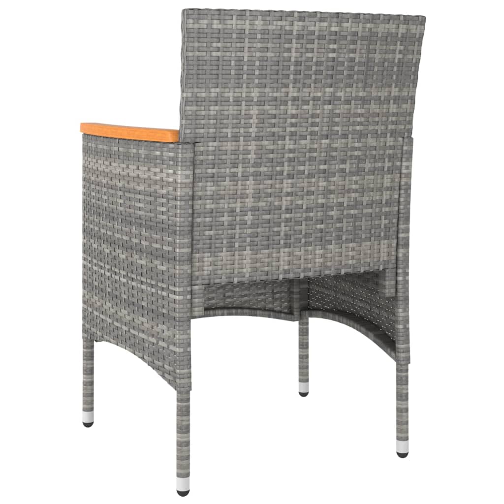 4-delige Tuinstoelen- en voetenbankenset poly rattan grijs is nu te koop bij PeponiXL, paradijselijk wonen!