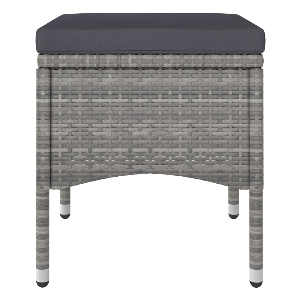 4-delige Tuinstoelen- en voetenbankenset poly rattan grijs is nu te koop bij PeponiXL, paradijselijk wonen!
