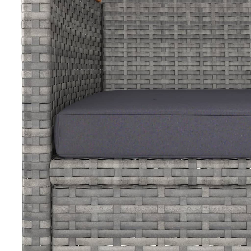 4-delige Tuinstoelen- en voetenbankenset poly rattan grijs is nu te koop bij PeponiXL, paradijselijk wonen!