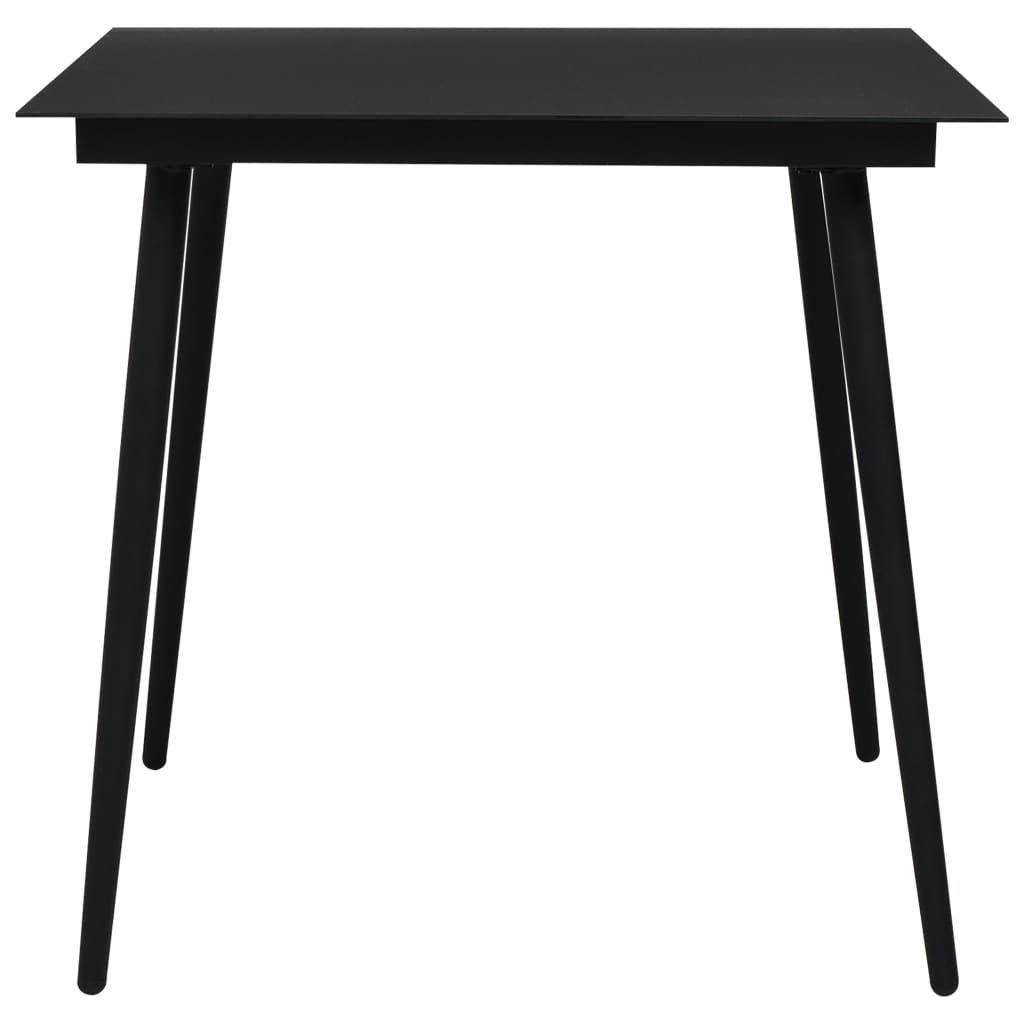 Tuintafel 80x80x74 cm staal en glas zwart is nu te koop bij PeponiXL, paradijselijk wonen!