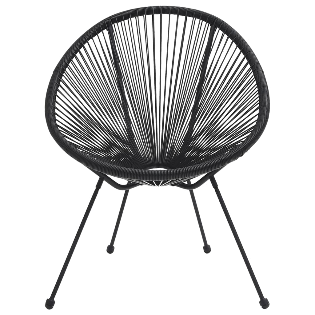 Maanstoelen 2 st rattan zwart is nu te koop bij PeponiXL, paradijselijk wonen!