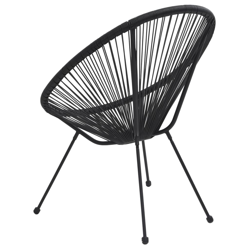 Maanstoelen 2 st rattan zwart is nu te koop bij PeponiXL, paradijselijk wonen!