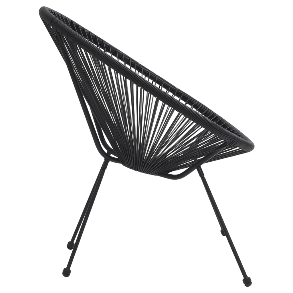 Maanstoelen 2 st rattan zwart is nu te koop bij PeponiXL, paradijselijk wonen!
