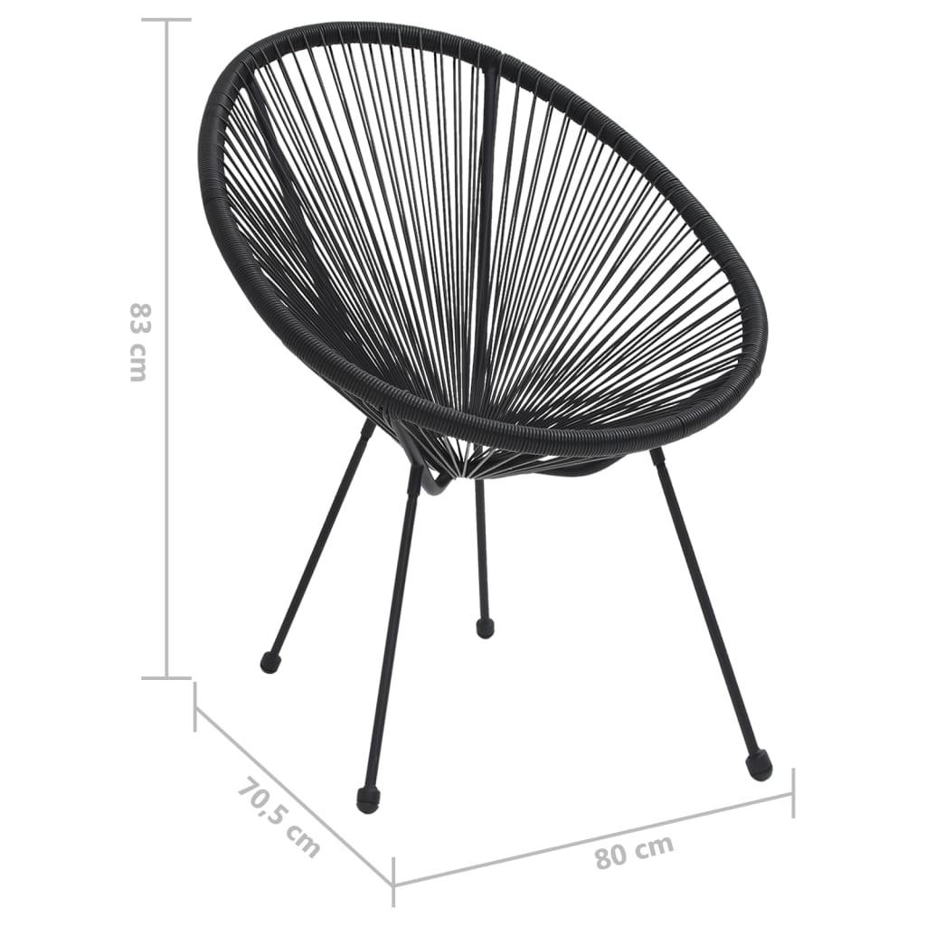 Maanstoelen 2 st rattan zwart is nu te koop bij PeponiXL, paradijselijk wonen!
