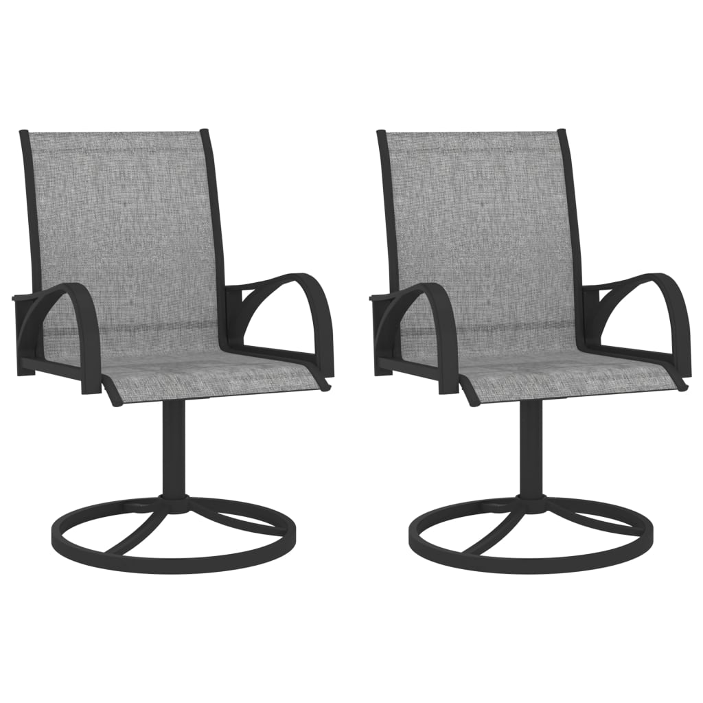 Tuinstoelen draaibaar 2 st textileen en staal grijs is nu te koop bij PeponiXL, paradijselijk wonen!