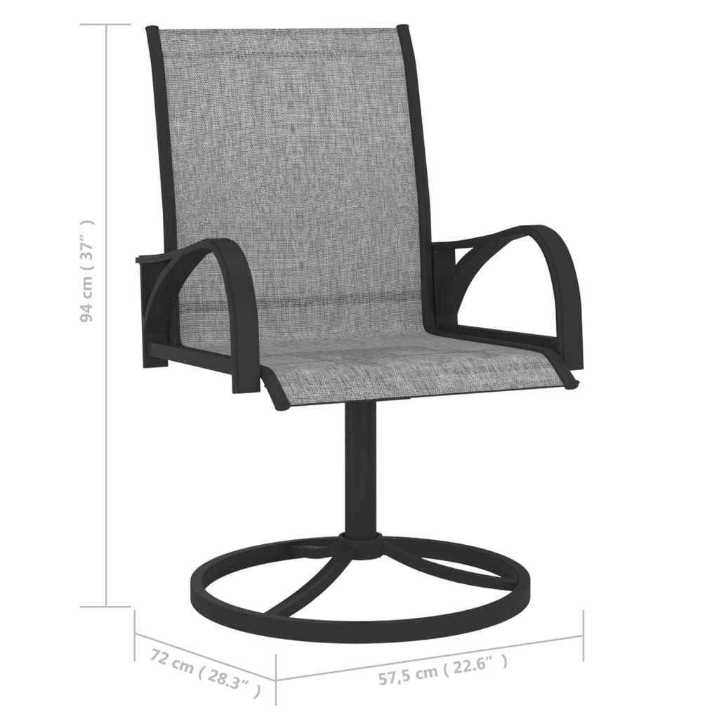 Tuinstoelen draaibaar 2 st textileen en staal grijs is nu te koop bij PeponiXL, paradijselijk wonen!