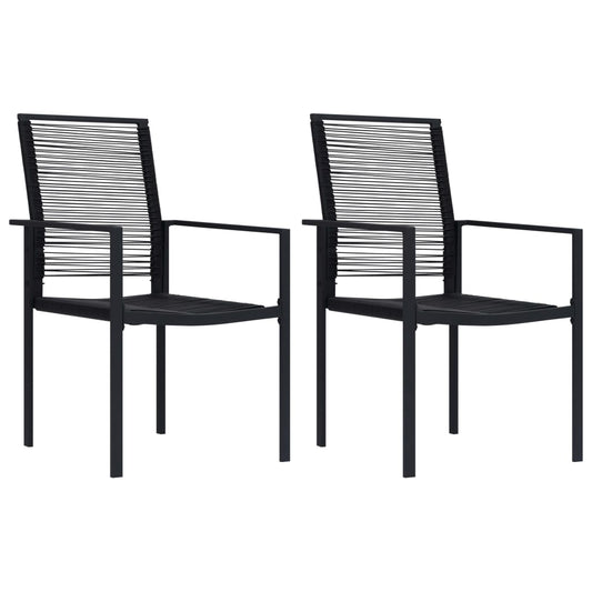 Tuinstoelen 2 st PVC-rattan zwart is nu te koop bij PeponiXL, paradijselijk wonen!