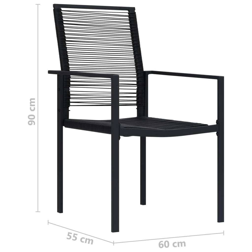 Tuinstoelen 2 st PVC-rattan zwart is nu te koop bij PeponiXL, paradijselijk wonen!